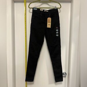 Levis mile high super skinny black jeans